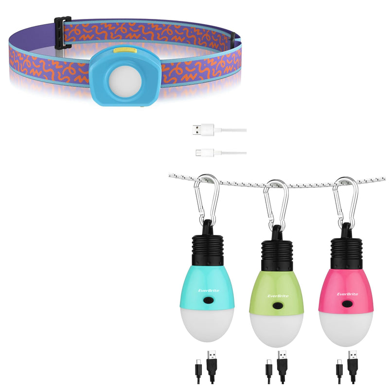 EverBrite Rechargeable Kids Headlamp&EverBrite Rechargeable Camping Led Bulb