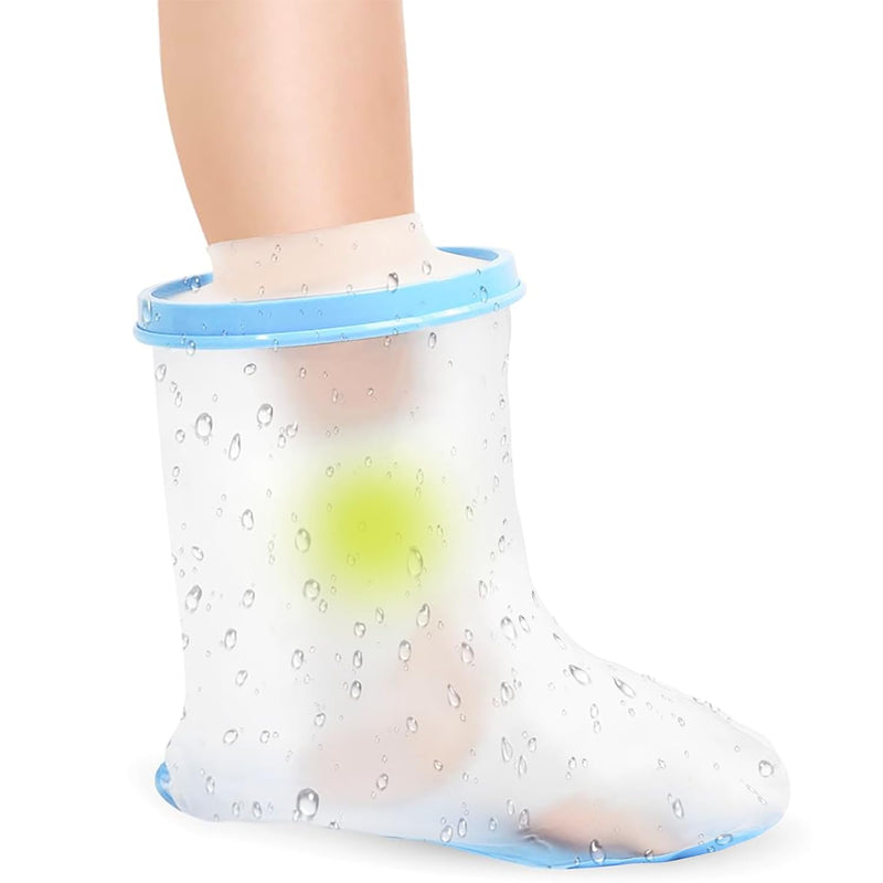 Waterproof Foot Shower Cover Adults, Foot Shower Cast Protector Watertight Shower Boot for Foot/Ankle Brace, Splints, Toe Bunion Post Surgery Bandage Dressing ADULT FOOT