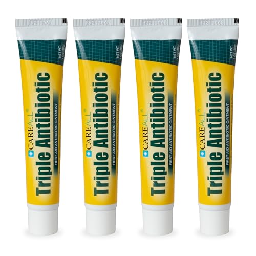 CareAll Triple Antibiotic Ointment 1.0 oz (4 Pack), First Aid Ointment for Minor Scrapes, Cuts, and Burns to Help Prevent Infection, Compare to the Active Ingredients of the Leading Brand 1 Ounce (Pack of 4)