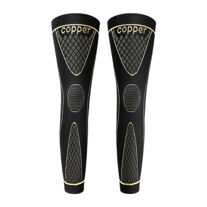 SKDK Copper Full Leg Sleeves Long Compression Leg Sleeve Knee Sleeves Protect Leg for Man Women Basketball, Arthritis Cycling Sport Football, Reduce Varicose Veins and Swelling of Legs X-Large(1 Pair) - BeesActive Australia