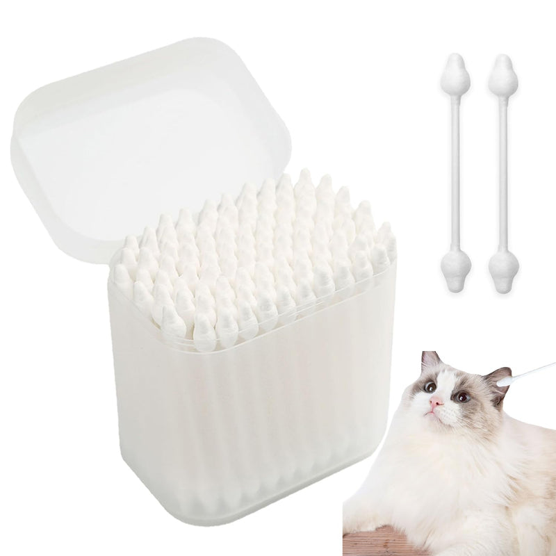110 Pcs Dog Ear Cleaner Cotton Buds for Dogs Cat Ear Cleaner Tool Gourd Shaped Swabs Cotton Sticks for Pet's Ear - PawsPlanet Australia