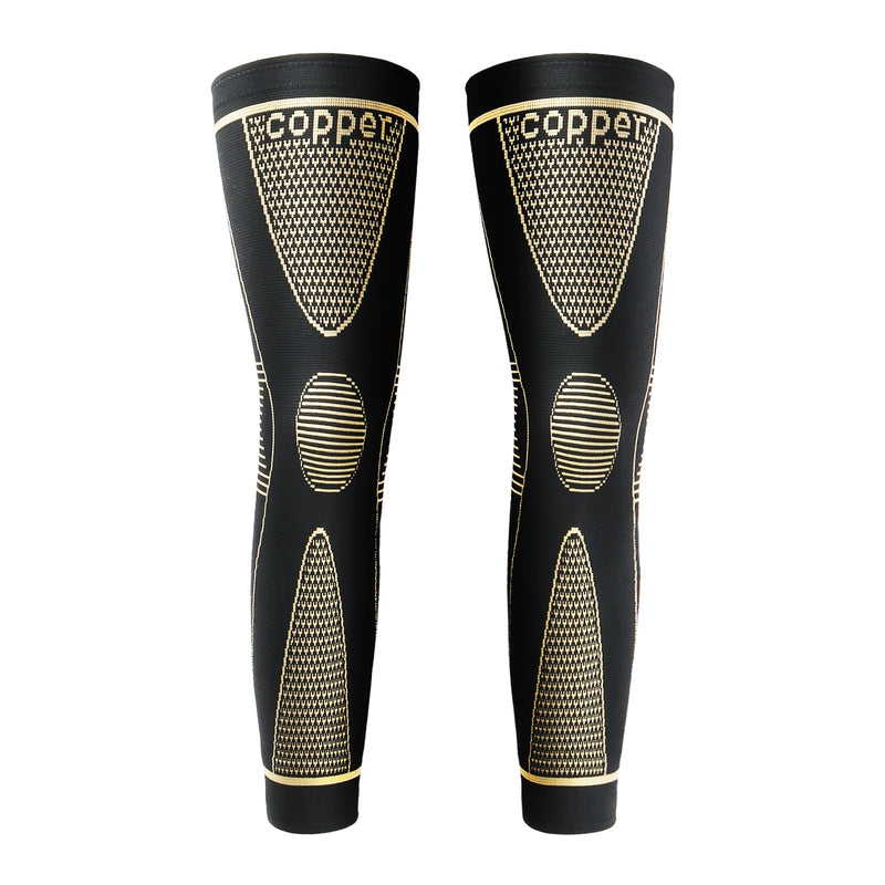 SKDK Copper Full Leg Sleeves Long Compression Leg Sleeve Knee Sleeves Protect Leg for Man Women Basketball, Arthritis Cycling Sport Football,ACL,Meniscus Tear,Joint Pain Relief Medium（1 Pair） - BeesActive Australia