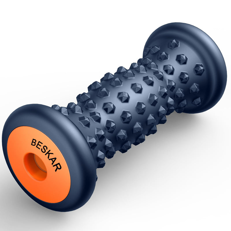 BESKAR Foot Massage Roller for Plantar Fasciitis Relief, Portable Reflexology Tool Pressure Point Massage Rollers, Deep Tissue Massages for Relieving Feet Arch Heel Pain, Myofascial Pain Syndrome Navy Blue
