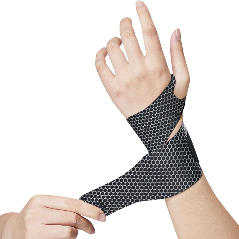 Ultra Thin Wrist Brace Support for Carpal Tunnel, Breathable Wrist Band Adjustable velcro straps for Wrist Wraps, Stabilizer for Tendonitis, Arthrits Pain Relieving Black 1 Piece One piece - BeesActive Australia