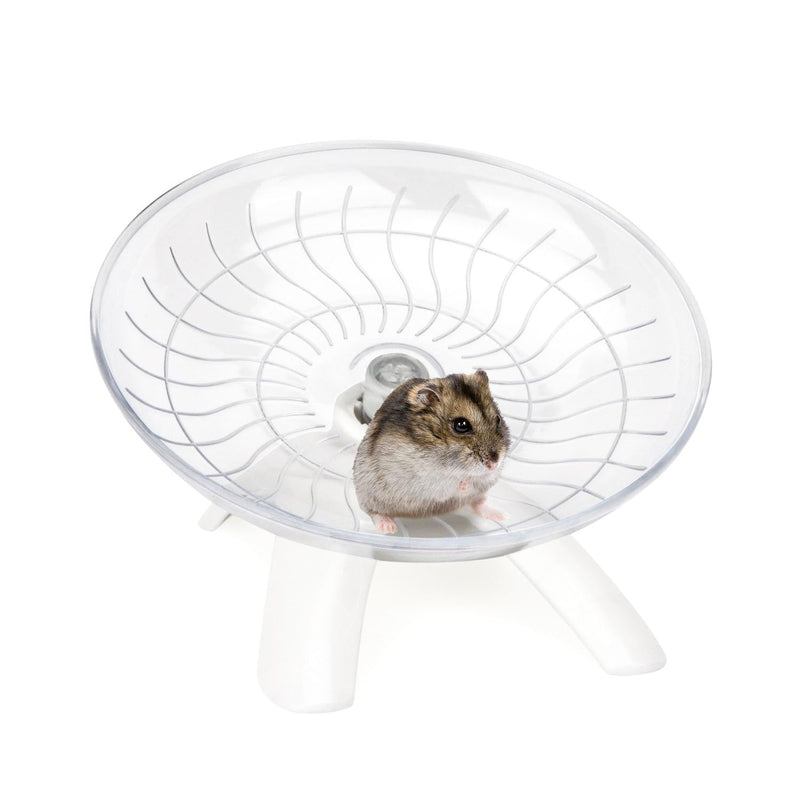 Hamster Wheel Silent Hamster Exercise Wheel Running Spinner Hamster Flying Saucer for Hamsters Gerbils Mice and Other Small Pets (White) White - BeesActive Australia