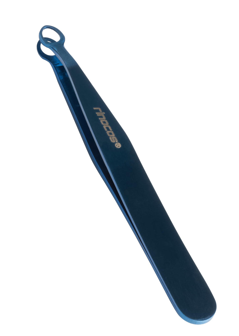 [Premium Hand-Made] Round tip Tweezers, 316 Surgical-Grade Stainless Steel for Safety, Precision tweezers, hair tweezers for plucking, Facial Hair Tweezers for Men & Women, Trim Tweezers Aqua Blue - BeesActive Australia