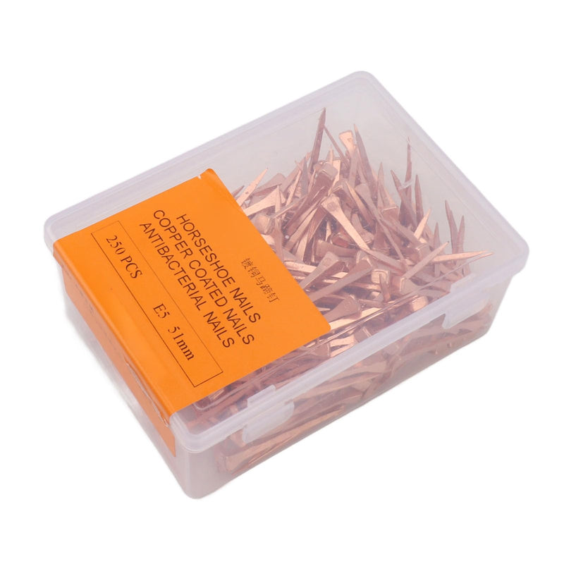 250Pcs Horseshoe Nails Copper Plated Rustproof Equestrian Riding Equipment Pet Supplies (51mm E5) 51mm E5 - BeesActive Australia