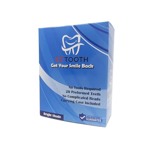 EZ Tooth - Amazing Temporary Tooth - Preformed Tooth - Replacement Kit for Missing Tooth - Instant Repair Temp Teeth - Natural and Bright Shade - Patent Pending (Bright Shade) Ez Tooth Bright Shade