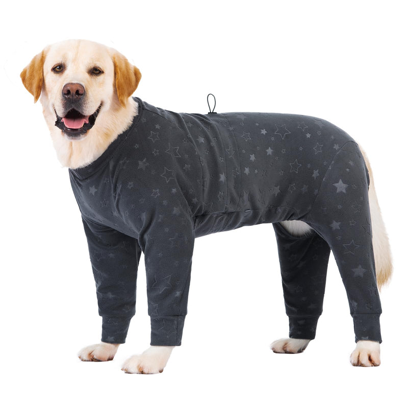 Dog Coats Autumn Winter Jumpsuit for Large Medium Dogs, Warmer Recovery Suit Polar Fleece Dog Bodysuit Lightweight Pajamas Pullover Stretchy Onesie Four-Legged Cold Weather Clothes(3XL, Grey) 3X-Large - BeesActive Australia