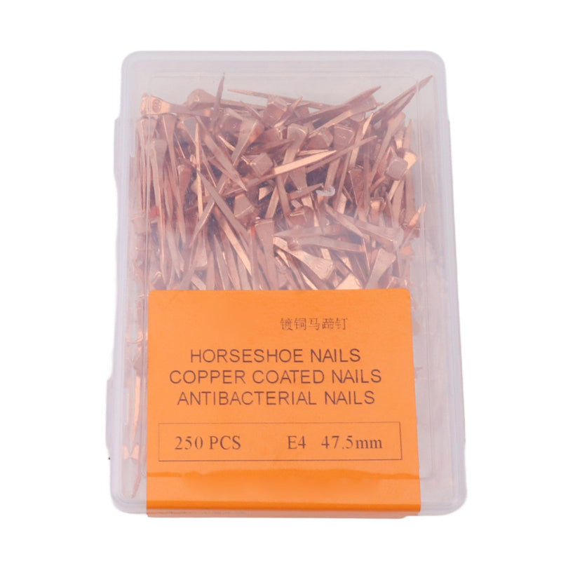250Pcs Horseshoe Nails, Solid Pure Copper Equestrian Riding Equipment Horseshoe Tools for Horse Racing Training (47.5mm E4) 47.5mm E4 - BeesActive Australia