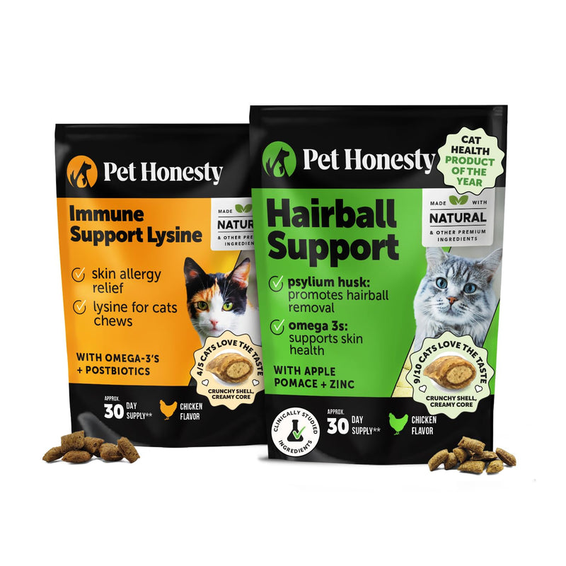Cat Immune Support Lysine Allergy Relief and Hairball Support Crunchy & Creamy Chews Virtual Bundle