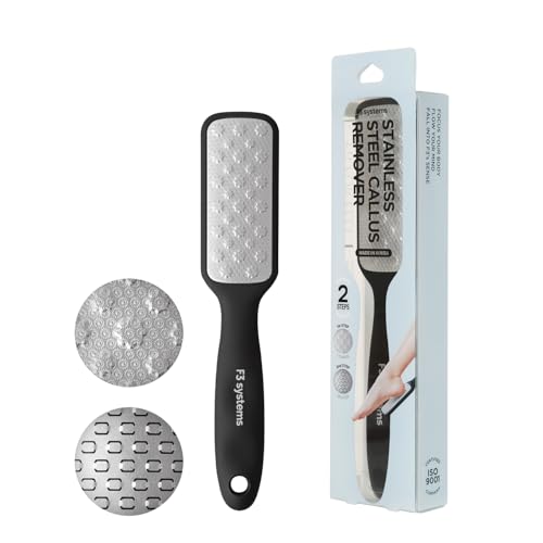 2Steps Stainless Steel Callus Remover, Effective for Thick Callus and Cracked Feet Pedicure Rasp, Remove Hard Skin, Grater Foot File, Foot Scrubber, Professional Foot Care