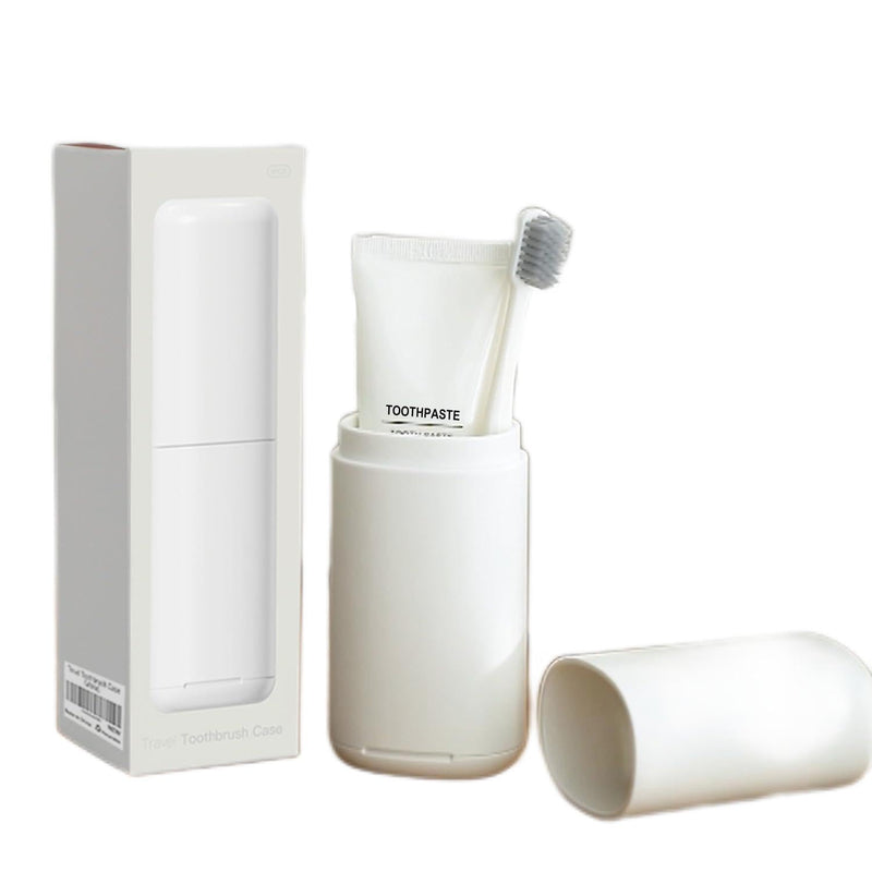 Toothbrush-Travel-Case-Minimalist, Small-Toothbrush-Holder-Easy-Cleaning, Comfortable-Portable-Toothbrush Travel-Container-for-Camping-School-Trip White - BeesActive Australia