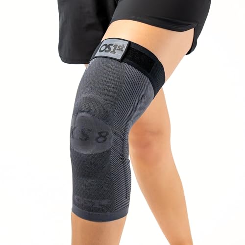 OrthoSleeve Stabilizing Compression Knee Brace KS8 with Patella Stabilizer Ring, Stability Splints and Adjustable Top for Knee Pain, Arthritic Knees, Post-Surgery and Swelling (Medium) Medium
