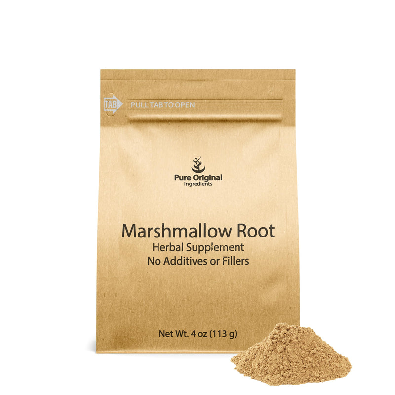 PURE ORIGINAL INGREDIENTS Marshmallow Root Extract (4 oz), Powder, Herbal Supplement 4 Ounce (Pack of 1)
