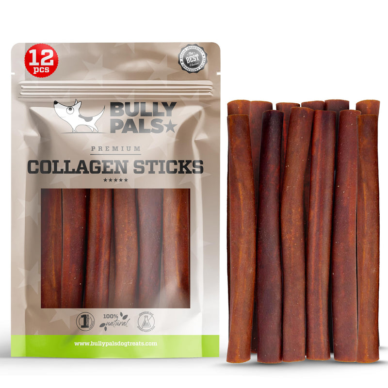 6 Inch Beef Collagen Sticks for Dogs (12 Pack) All Natural, Odor Free Collagen Chews - Rawhide Free Long Lasting Dental Collagen Bones for Small to Medium Dogs 0.88 Ounce (Pack of 12) Standard - 12 pack