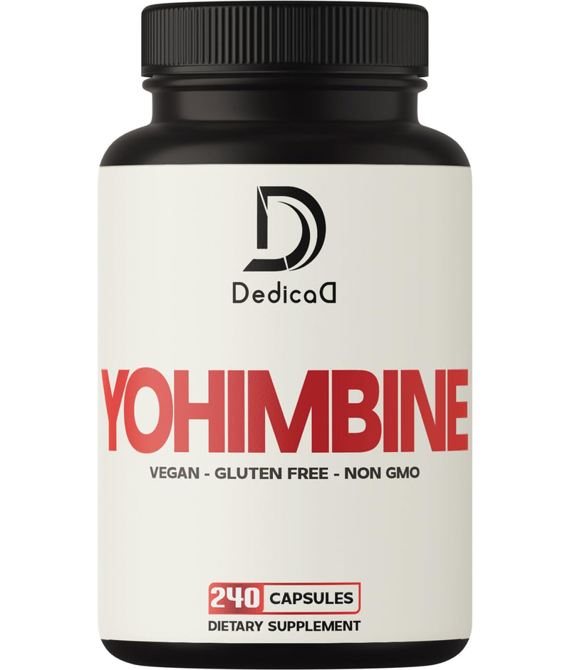 Yohimbine Hcl - 240 Capsules - Yohimbe Supplements for Men & Women - Energy Production, Body Management & Pre-Workout