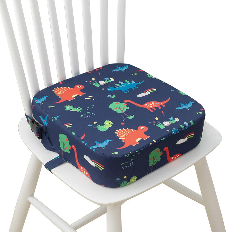 Toddler Booster Seat for Dining Table, Portable Kids Booster Seat with Safety Buckles Portable Increasing Booster Cushion with Non-Slip Bottom (Blue Dinosaur) Blue-Dinosaur - BeesActive Australia