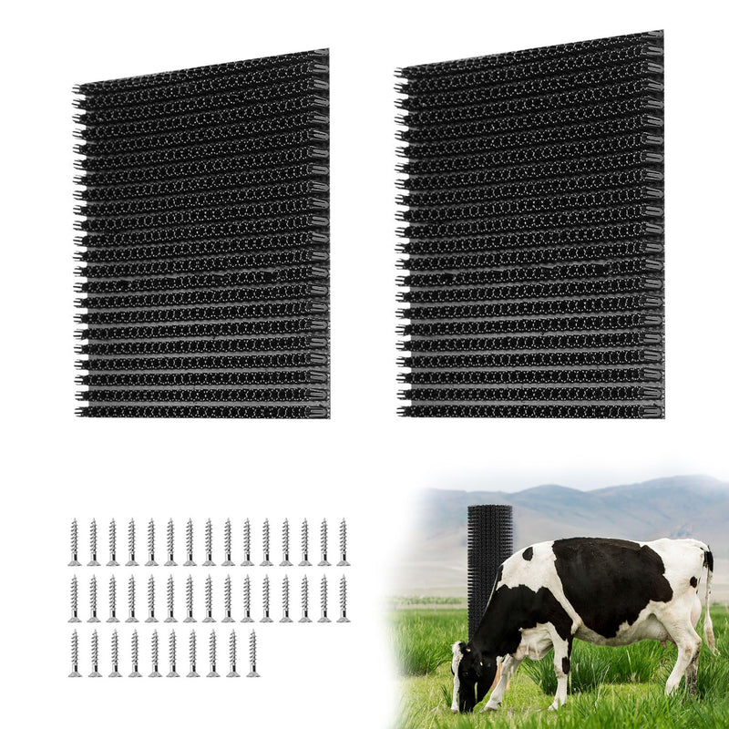 2 pcs Horse Cattle Scratchers, Horse Scratching Post, Soft Massage Brush Kit for Equine Bovine, Scratching Itch Relief Pad for Farm Animals Goat Sheep Cow Dog