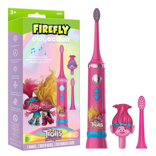 FIREFLY Play Action Trolls Smart Sonic Toothbrush Kit, Lights & Music 1 Count (Pack of 1)