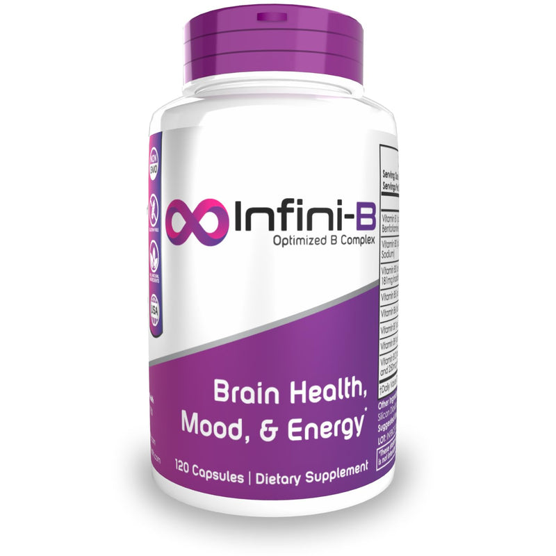 Nootropics Depot Infini-B Advanced B-Complex | Optimal Absorption & Bio-Availability | Enhanced Cognitive & Metabolic Support | 120 Capsules 120 Count (Pack of 1)