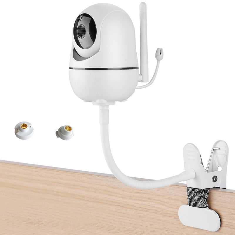 Flexible Baby Monitor Clip Mount Compatible with HelloBaby HB65/HB6550/HB6558/HB66/HB248,ANMEATE SM935E/SM650 Baby Monitor, Hellobaby Camera Mount Attach Your Baby Cam Wherever White - BeesActive Australia