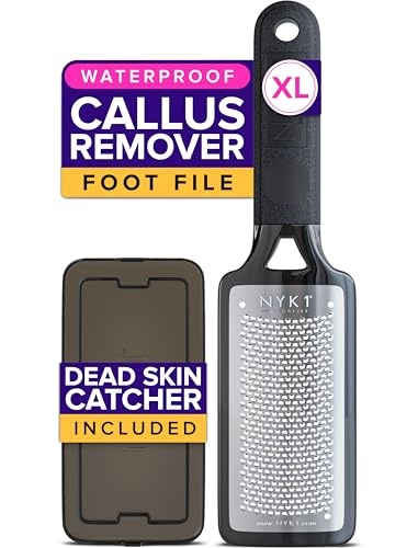 NYK1 RUSTPROOF Foot File Callus Remover for Feet with Catcher | XL Size