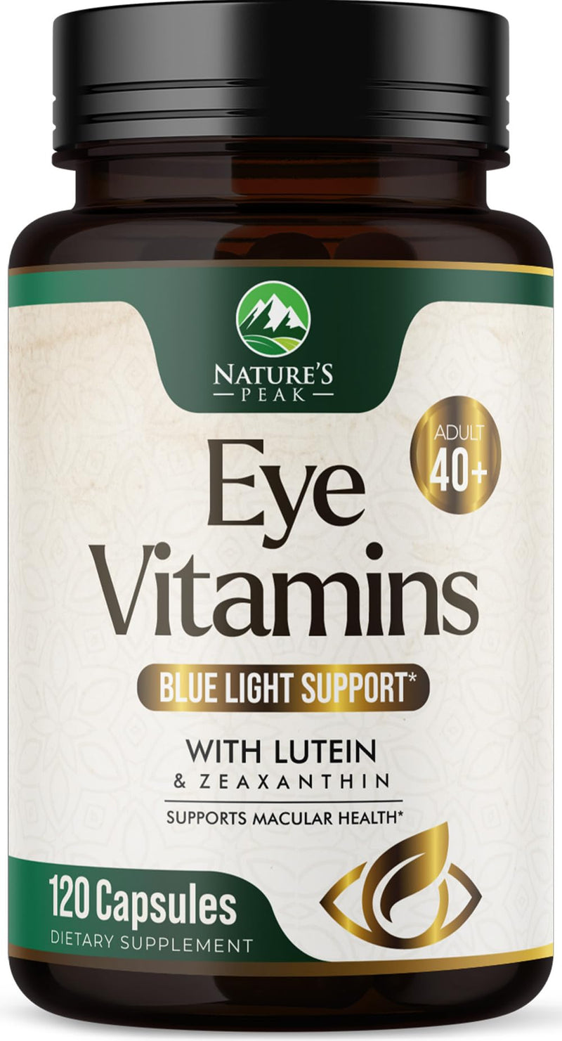 Eye Vitamins Supplements - 3x Strength Eye Health Vitamin with Lutein and Zeaxanthin - Vision Macular Health Eye Support With Zinc, Vitamins C E & Minerals, Bottled in USA - 120 Capsules 120 Count (Pack of 1)