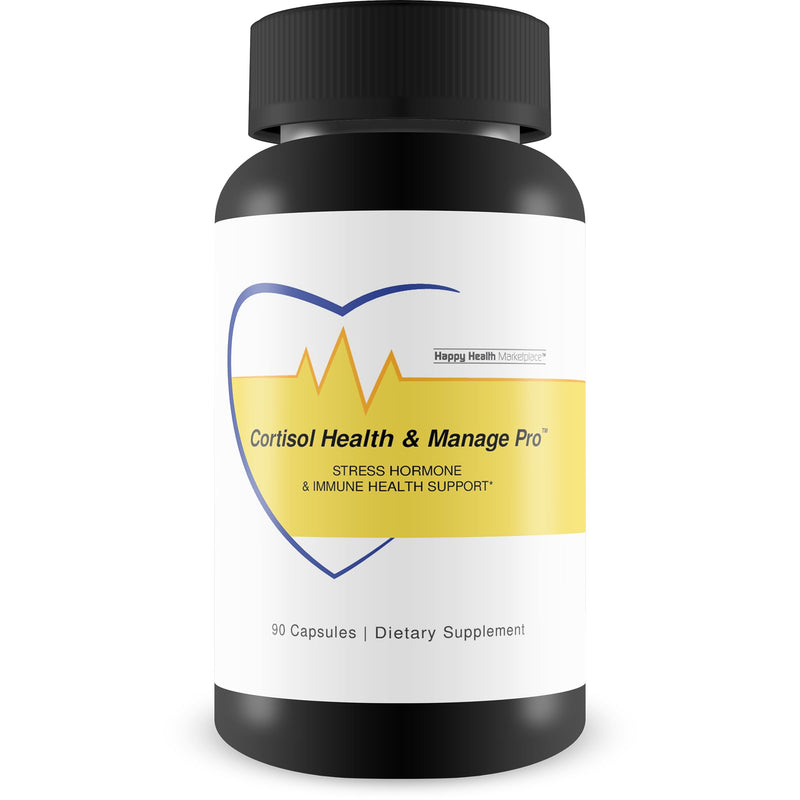 Cortisol Health & Manage Pro - Stress Hormone & Immune Support - Promote Healthy Cortisol Levels & Immune Function - Vitamin D3, Magnesium, Ginseng, Vitamin C, Zinc - Helps with Stress Relief & Mood