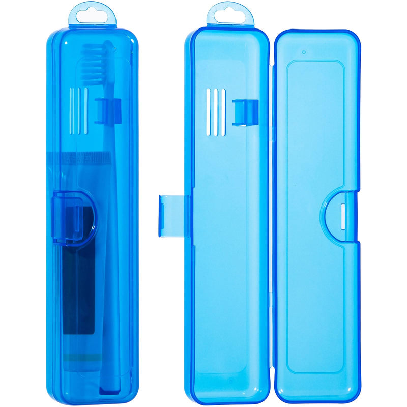 Toothbrush Case 2 Packs, Transparent Dark Blue Toothbrush Travel Case, Plastic Toothbrush Holder Travel Size, 7.87 x 1.85 x 1.18 inches Portable Toothbrush Case for Traveling - BeesActive Australia