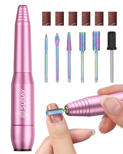 Electric Nail Drill 20000RPM Portable Nail File Nail for Acrylic Gel Nail Light Pink
