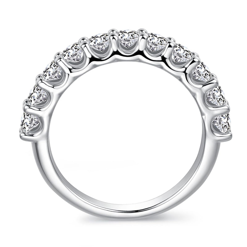 CGSRING 3mm Moissanite Wedding Band, Eternity Rings for Women, Womens Band Ring, Stackable Rings Silver 5 - BeesActive Australia