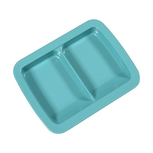 EZ Assistive Adaptive divided Plates with Extra Wall,Spill-proof plate for Elderly, Non-slip Disabled Products for Handicapped to self-feeding (Melamine 2-Compartment Dinner plate) Melamine 2-Compartment Dinner plate
