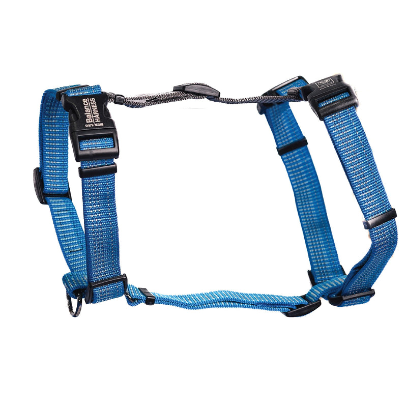 Blue-9 Reflective Buckle-Neck Balance Harness, Fully Customizable Fit No-Pull Harness with 3M Reflective Stitching, Ideal for Dog Training and Obedience, Made in The USA, Blue, Medium/Large M/L (Ribcage: 24"-35.5") - BeesActive Australia
