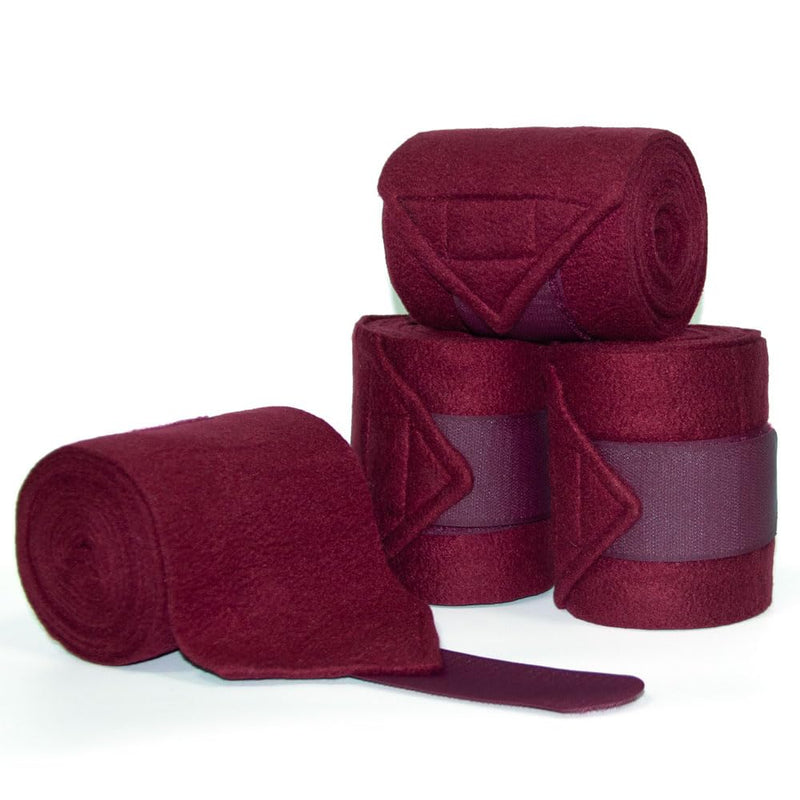 Horse Polo Leg Wraps Soft Fleece Wraps Equestrian Leg Bandage 4-Pack (Full(10ft), Wine Red) Full(10ft) - BeesActive Australia