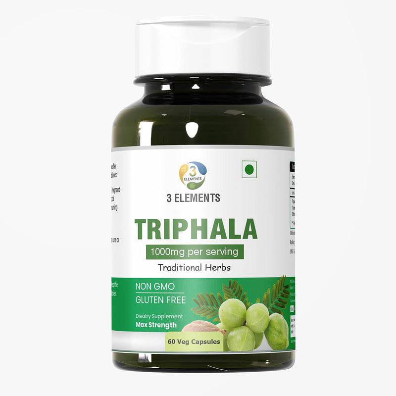 Triphala 1000mg I 60 Capsules for Daily Detoxifying, Cleansing, & Rejuvenating, Digestion & Colon Support, Immune System Support, Adaptogen, Nutrient Dense, Vegan, Gluten-Free - BeesActive Australia