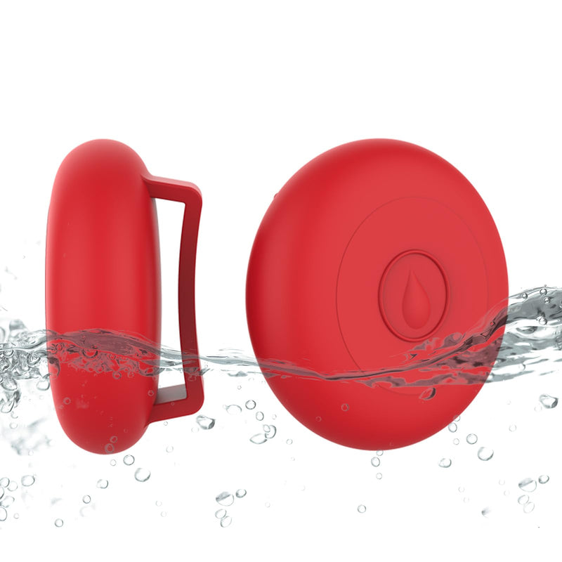 Airtag Dog Collar Holder Waterproof, Hidden Silicone Waterproof Airtag Case for Pet Cat Dog GPS Tracker, Anti-Lost Waterproof Airtag Holders Compatible with Apple AirTag for Dog Cat Collar (Red) Red M(0.48-0.87'') - BeesActive Australia