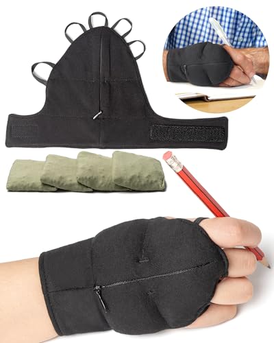 SecureHold Weighted Gloves for Tremors and Parkinson's Patients, Adaptable Design for Shaking Hand Daily Function Improvement (Right Hand-L) L(right hand)