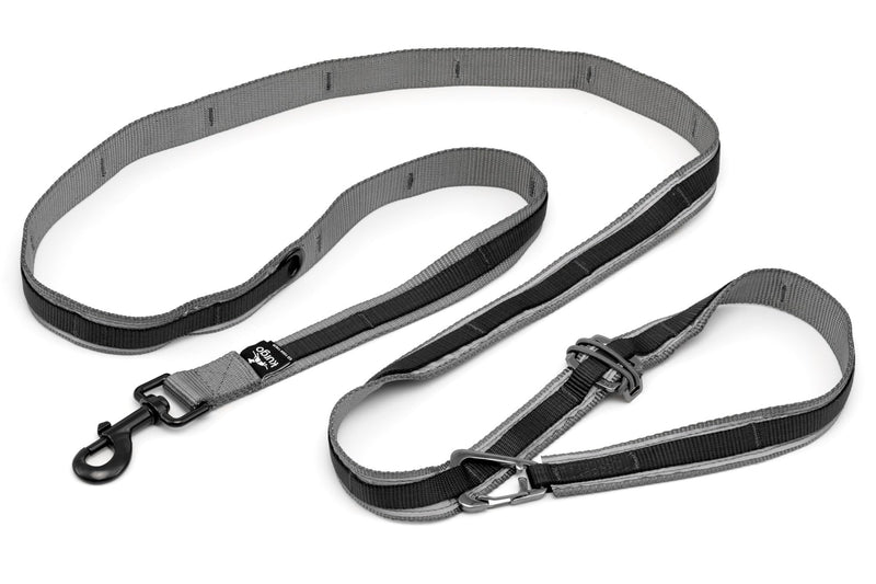 Kurgo 6 in 1 Quantum Leash, Hands Free Leash for Dogs, Running Belt Lead, Crossbody & Waist Belt Style, Reflective, Carabiner Clip, for Training, Hiking, or Jogging, 4 Colors Black - BeesActive Australia