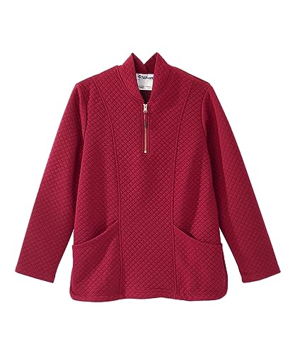Silverts Women's Adaptive Open Back Half Zip Track Jacket 3X-Large Wine