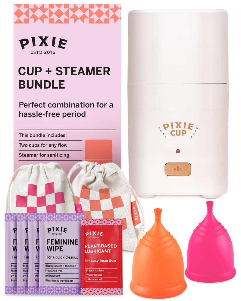 Menstrual Cups with Sterilizer - Ranked 1 for Most Comfortable Soft Reusable Period Cup - Kills 99.9% of Germs with Cleaner Steamer - Wash Your Cup in 3 Minutes! - Compact Sanitizer Kit 1 Count (Pack of 1) - BeesActive Australia