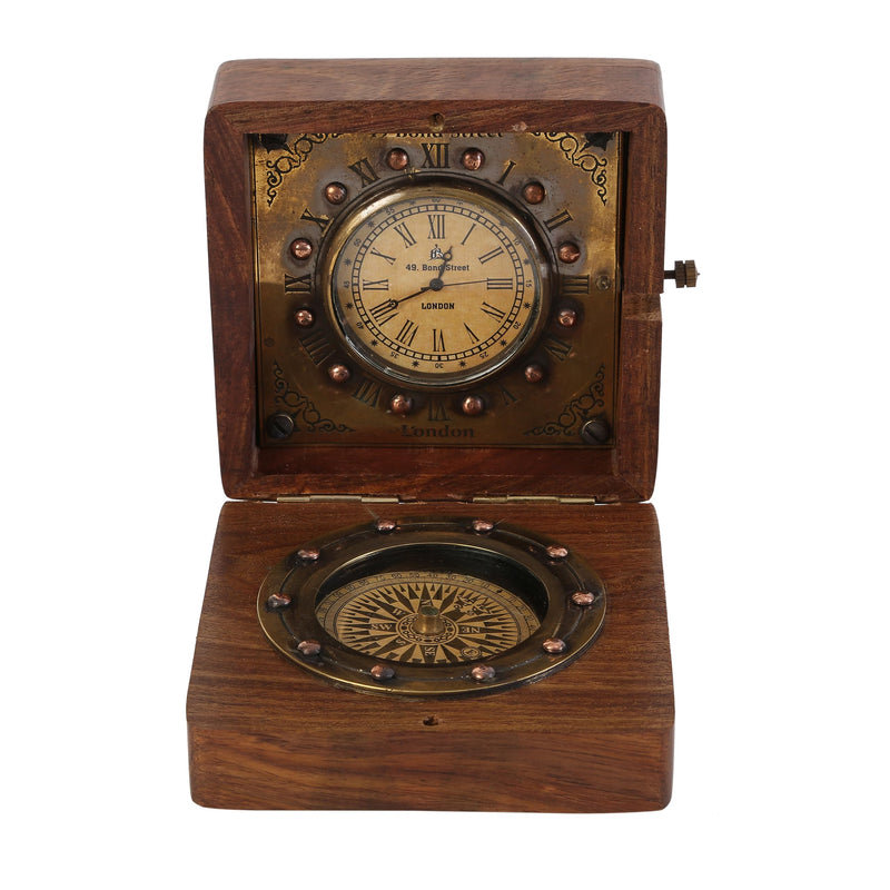 Handmade Authentic Clock Compass in Rose Wood Box. - BeesActive Australia