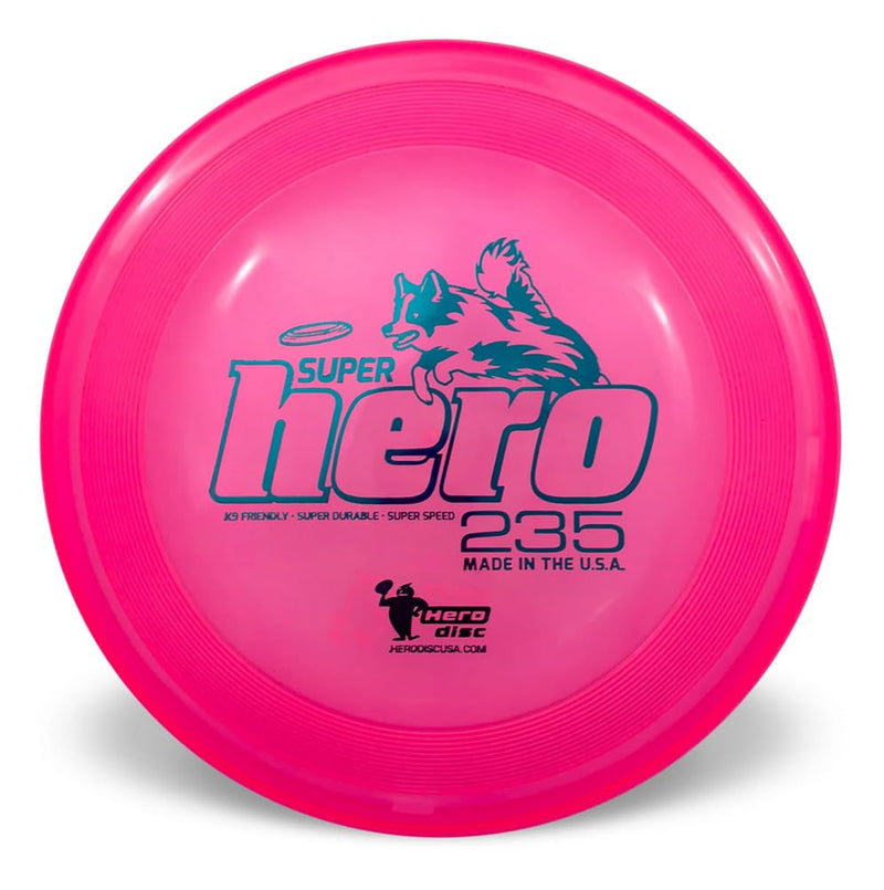Superhero 235 K9 Candy Plastic Dog Frisbee, Outdoor Dog Toy and Pet Frisbee, Puncture Resistant Dog Flying Disc (Pink) Pink - BeesActive Australia