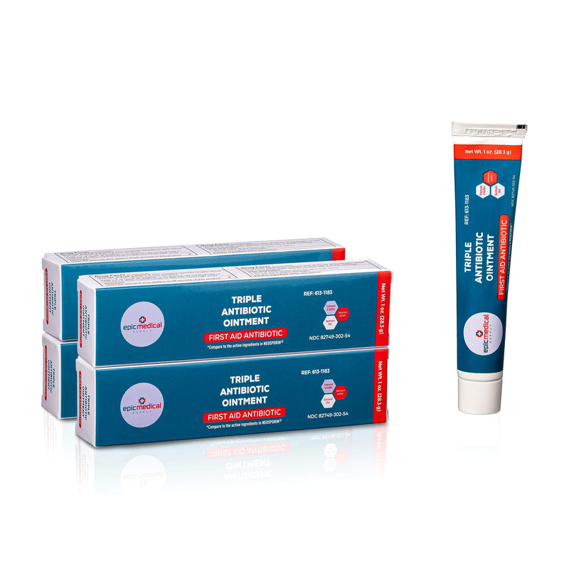 Triple Antibiotic Ointment 1 oz Tube 4 Pack with Bacitracin Zinc and Neomycin Sulfate, Healing Preventative First Aid Cream for Minor Wounds, Burns, Cuts, Scratches, and Abrasions - BeesActive Australia