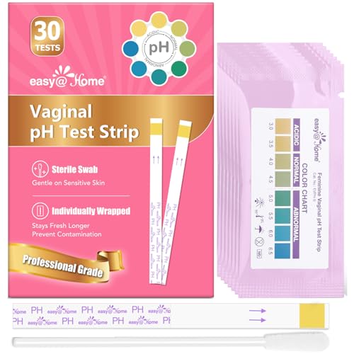Easy@Home Vaginal pH Test -30 Strips | BV Test Kit at Home for Women | Yeast Infection Test + pH Balance for Women 30 Count