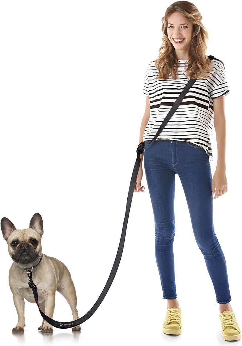 Hands Free Dog Leash, 8.2ft Multifunctional Crossbody Rope with Explosion-Proof Handle and Adjustable Training Hands Free Leash for Medium Dog Matte Black - BeesActive Australia