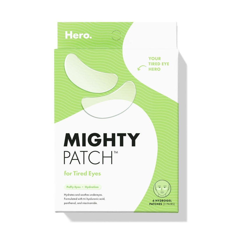 HERO COSMETICS Mighty Patch‚Ñ¢ for Tired Eyes Patches - Soothing Hydrogel Patches - Awakens and Visibly De-puffs Undereyes with Multiple Applications (6 Count) 6 Count (Pack of 1) - BeesActive Australia