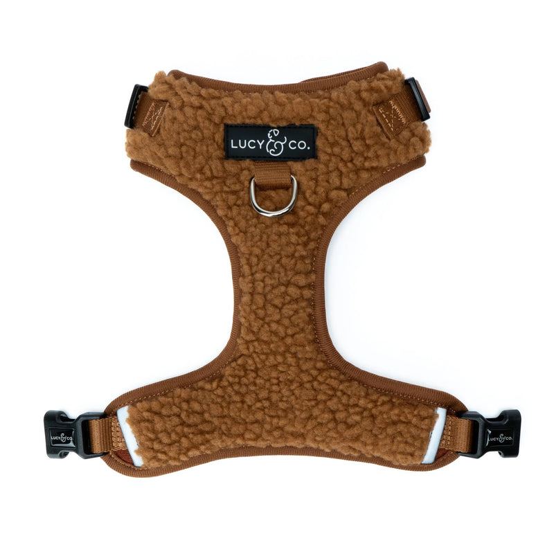 Lucy & Co. Cute No-Pull Cinnamon Teddy Harness - Stop Pulling & Walk Easy - Harness Available in XS-XL for Small, Medium, and Large Dogs - Teddy Brown (Medium) - BeesActive Australia