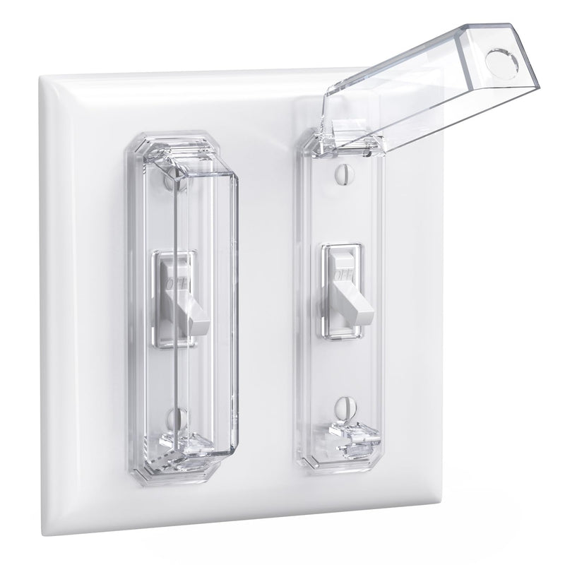 Light Switch Cover Guard, Child Proof Wall Switch Cover Protects Lights or Switches from Getting Accidentally Turned ON or OFF by Children and Adults, Toggle Style (Clear, 2 Pack) - BeesActive Australia
