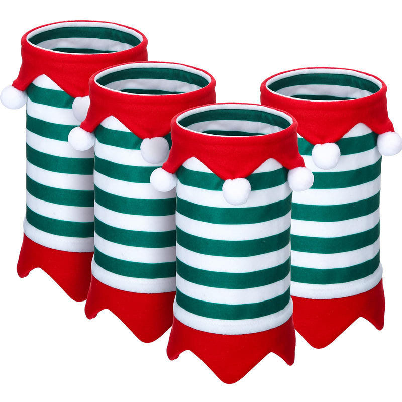 Mixweer Horse Christmas Tack Christmas Horse Leg Wraps Faux Fur Polyester Standing Wraps for Horses Leg Wraps Loose and Comfortable for Christmas Parades, Set of 4 (Stripe) - BeesActive Australia